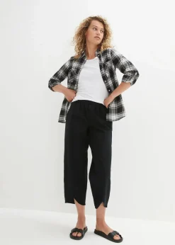 Online 3/4-Hose aus leichtem Leinen-Mix Damen Bekleidung·Kleider|Hosen