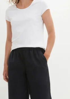 Online 3/4-Hose aus leichtem Leinen-Mix Damen Bekleidung·Kleider|Hosen