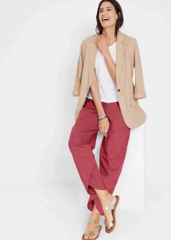 Damen bonprix Hosen|Bekleidung·Kleider|3/4-Hose aus leichtem Leinen-Mix