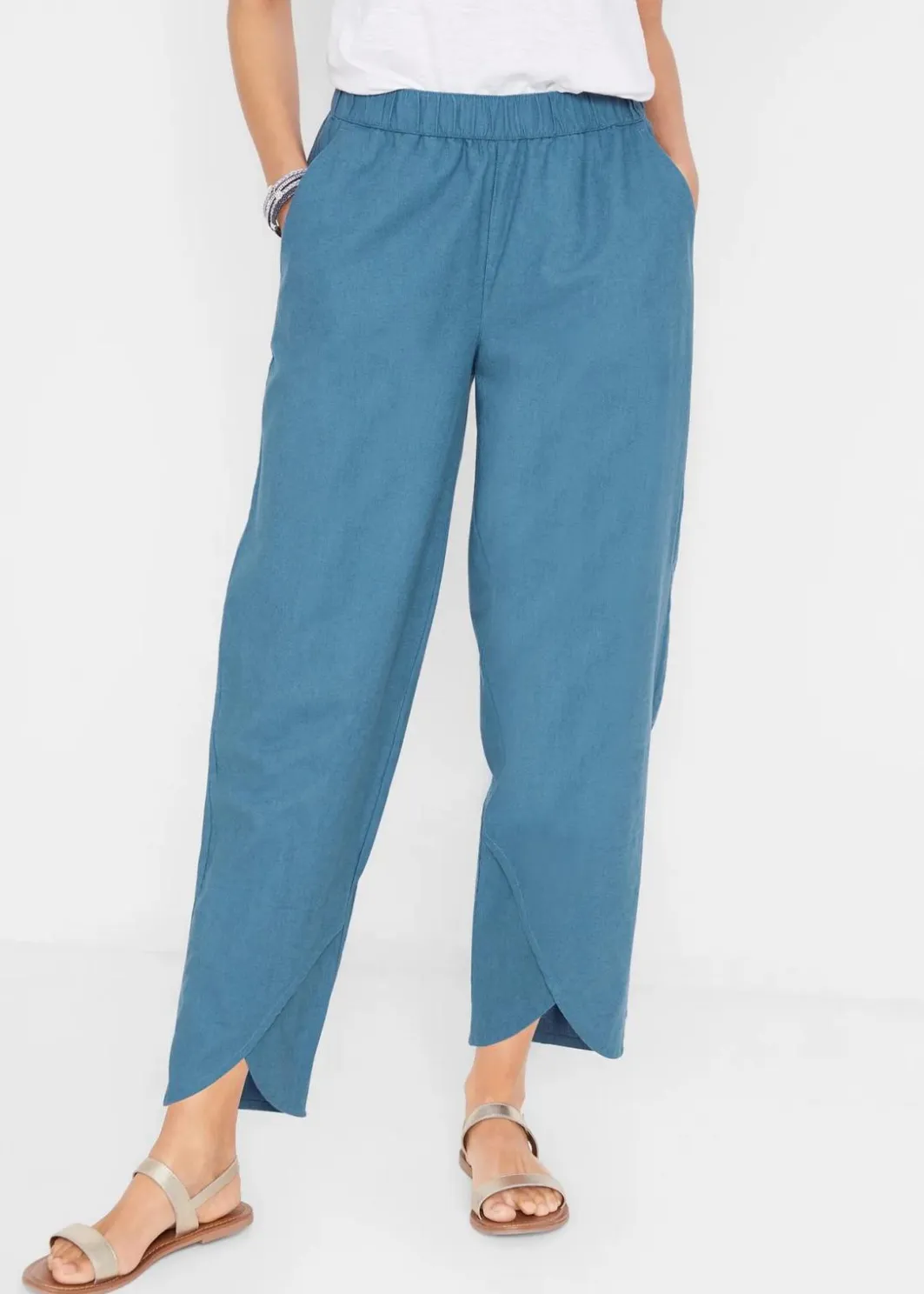 Online 3/4-Hose aus leichtem Leinen-Mix Damen Hosen|Bekleidung·Kleider