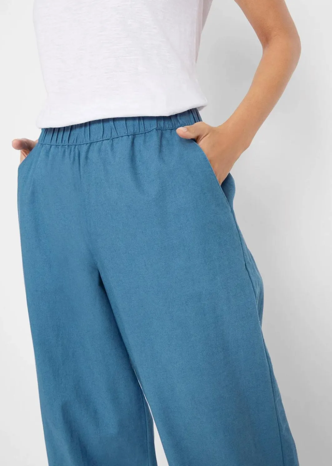 Online 3/4-Hose aus leichtem Leinen-Mix Damen Hosen|Bekleidung·Kleider