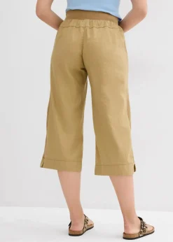 Damen bonprix Nachhaltigere Materialien|Hosen|3/4-Hose aus Leinen-Baumwoll-Mischung