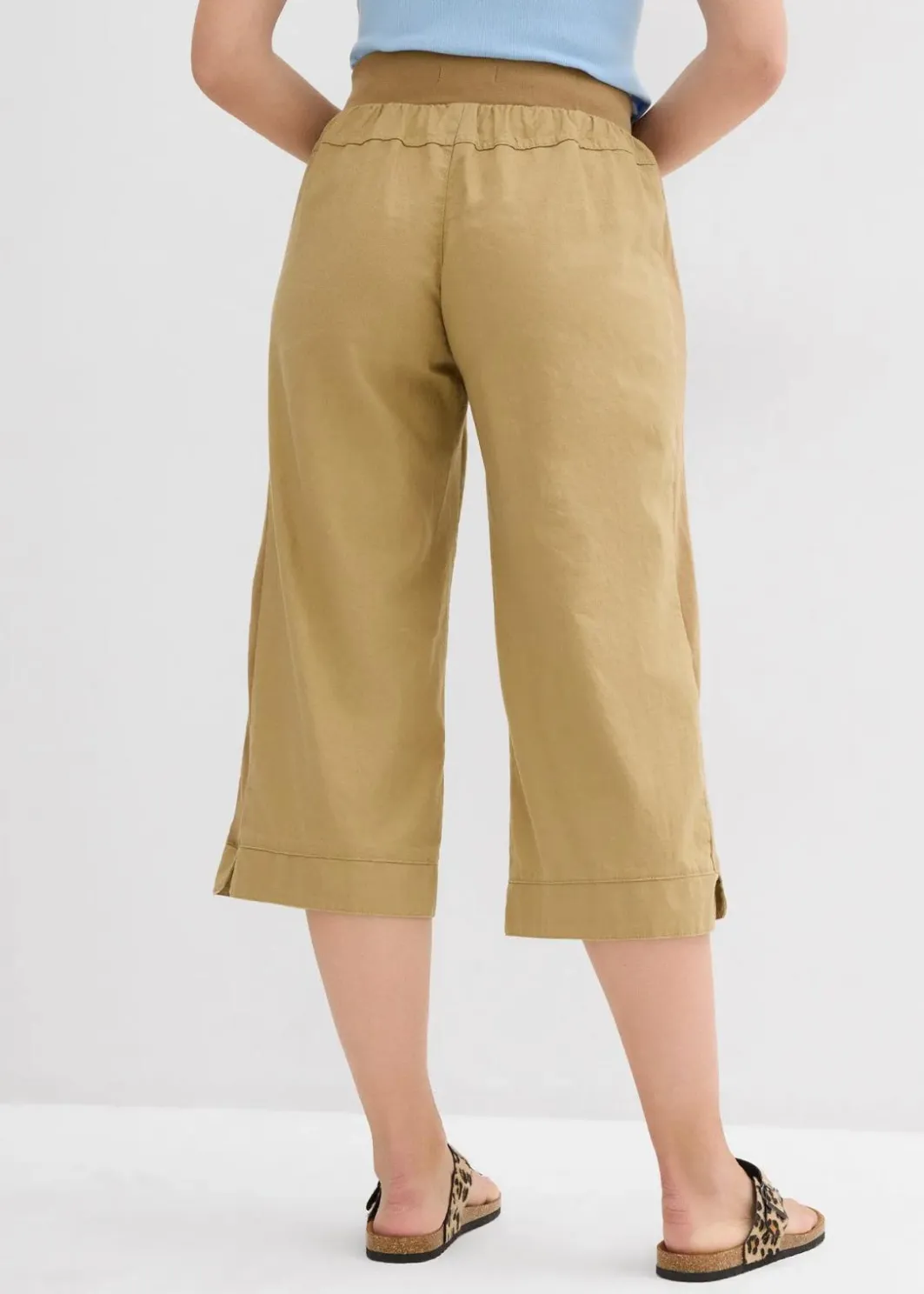 Damen bonprix Nachhaltigere Materialien|Hosen|3/4-Hose aus Leinen-Baumwoll-Mischung