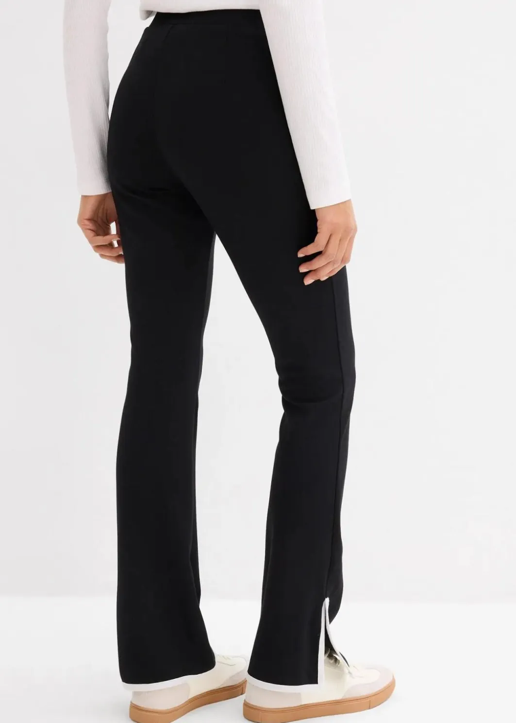 Damen bonprix Bekleidung·Kleider|Hosen|Hose aus Punto di Roma mit abgesetztem Schlitz