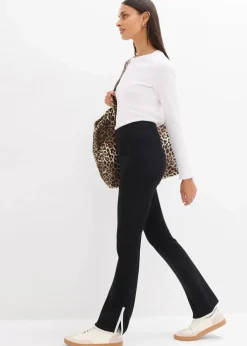 Damen bonprix Bekleidung·Kleider|Hosen|Hose aus Punto di Roma mit abgesetztem Schlitz