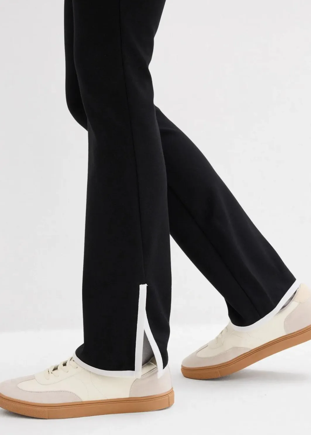 Damen bonprix Bekleidung·Kleider|Hosen|Hose aus Punto di Roma mit abgesetztem Schlitz