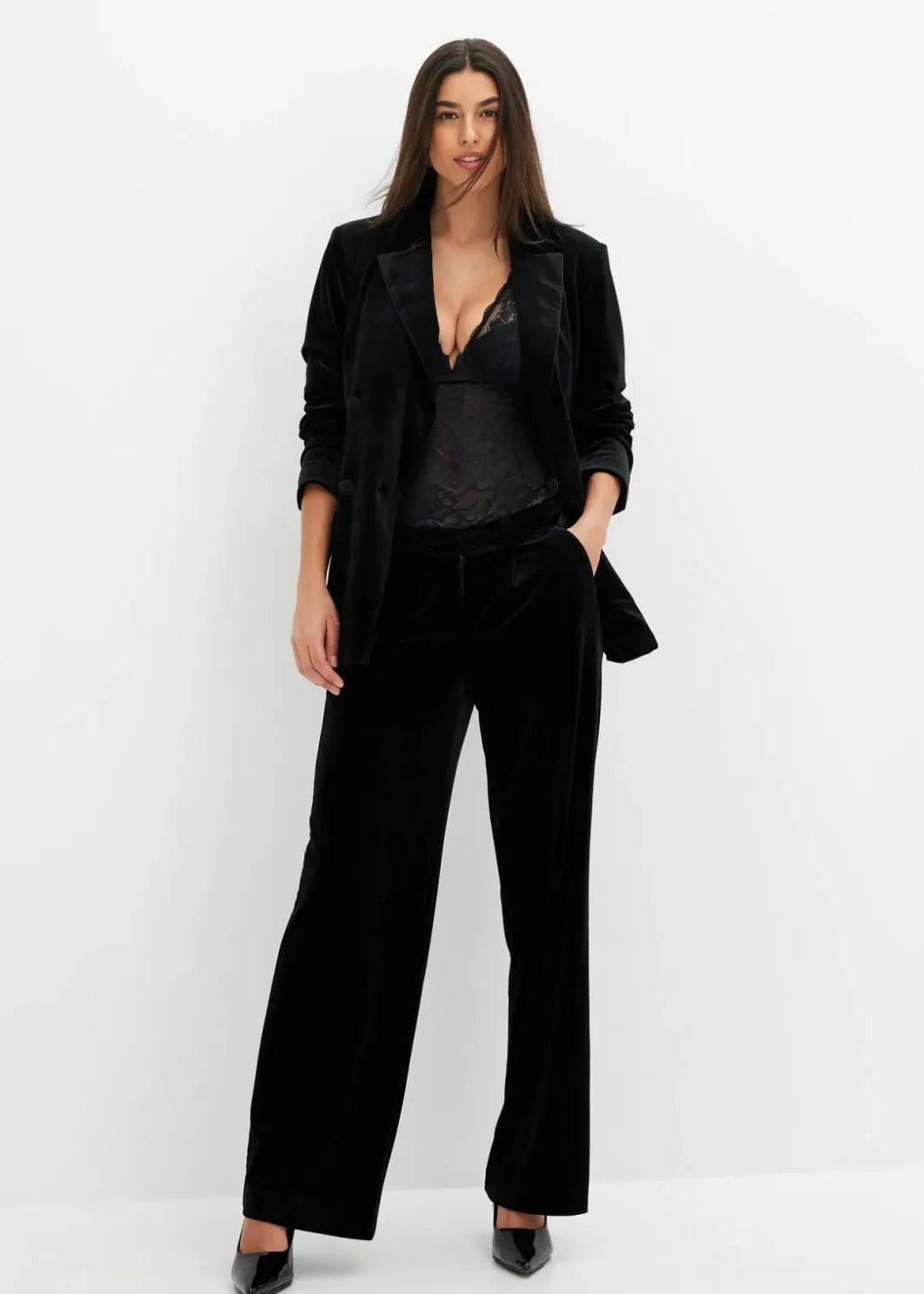 Damen bonprix Hosen|Zweiteiler & Sets|Hose aus softem Samt