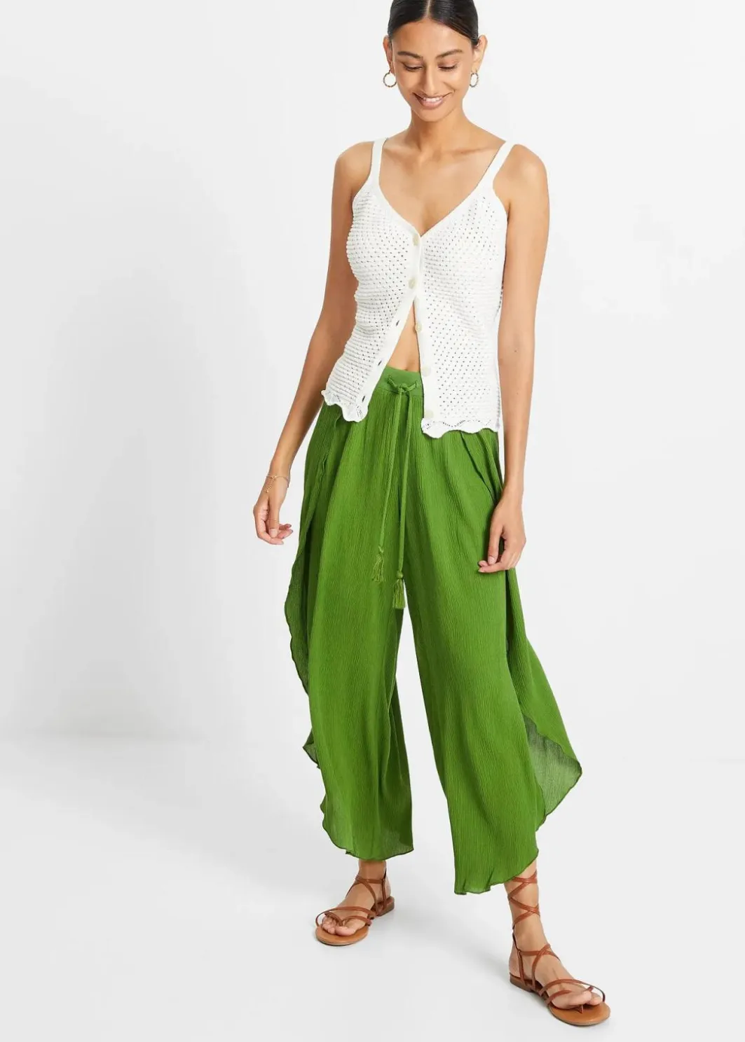 Best Hose aus strukturiertem Crinkle Damen Nachhaltigere Materialien|Hosen