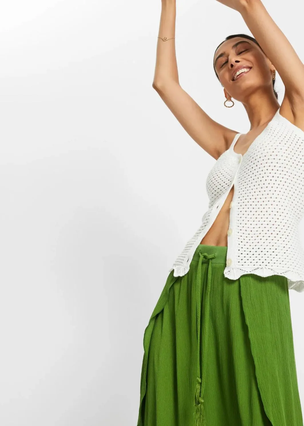 Best Hose aus strukturiertem Crinkle Damen Nachhaltigere Materialien|Hosen