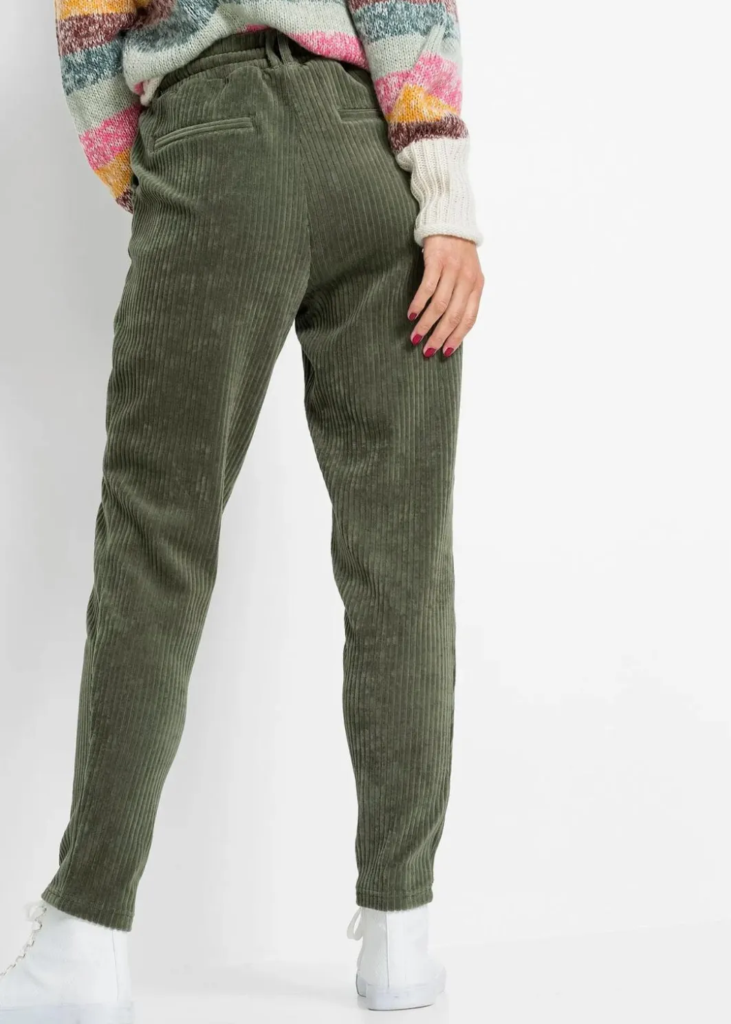 Clearance Hose in Cordoptik mit elastischem Bund Damen Bekleidung·Kleider|Hosen