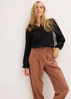 Damen bonprix Hosen|Hose in Wolloptik