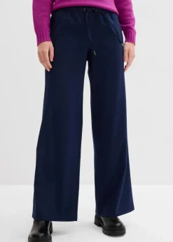 Damen bonprix Bekleidung·Kleider|Hosen|Hose in Wolloptik mit Bequembund