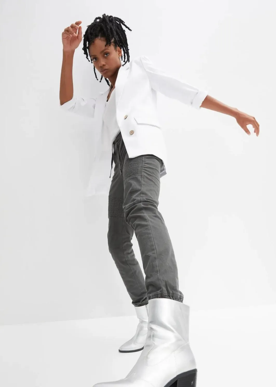 New Hose mit Biker-Details Damen Bekleidung·Kleider|Hosen