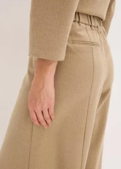 Damen bonprix Bekleidung·Outdoorbekleidung|Bekleidung·Kleider|Hose mit Fischgrat in Wolloptik