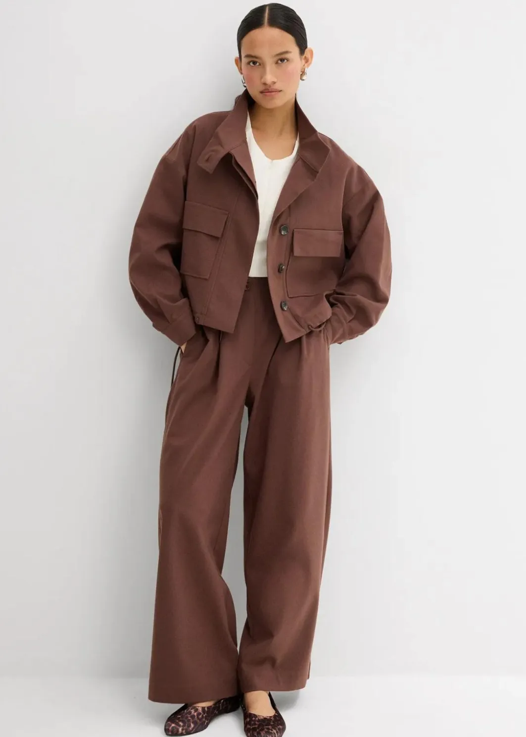Damen bonprix Bekleidung·Kleider|Zweiteiler & Sets|Hose mit funktionalen Details aus Viskose-Mix