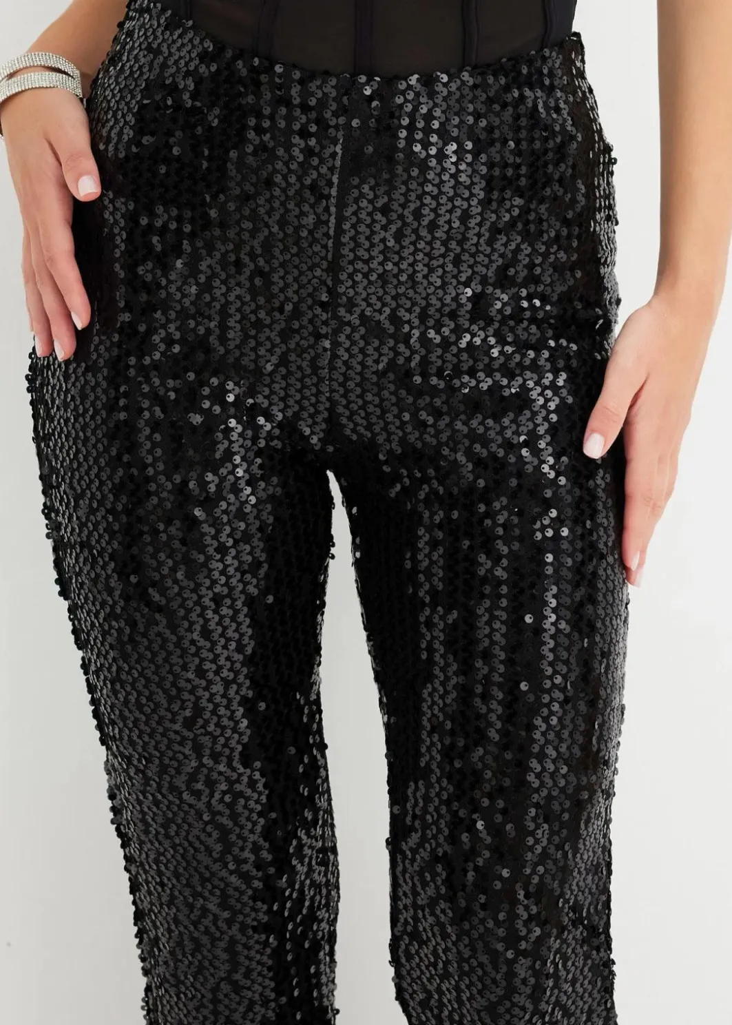 Hose mit Pailletten Damen Hosen|Zweiteiler & Sets