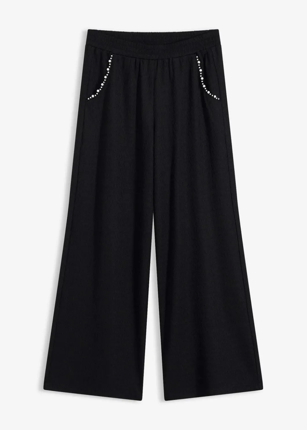 Damen bonprix Bekleidung·Kleider|Hosen|Hose mit Perlen Applikation aus strukturiertem Jersey