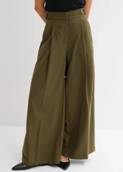 Damen bonprix Bekleidung·Kleider|Hosen|Hose mit Seitenschnallen aus Viskose-Mix