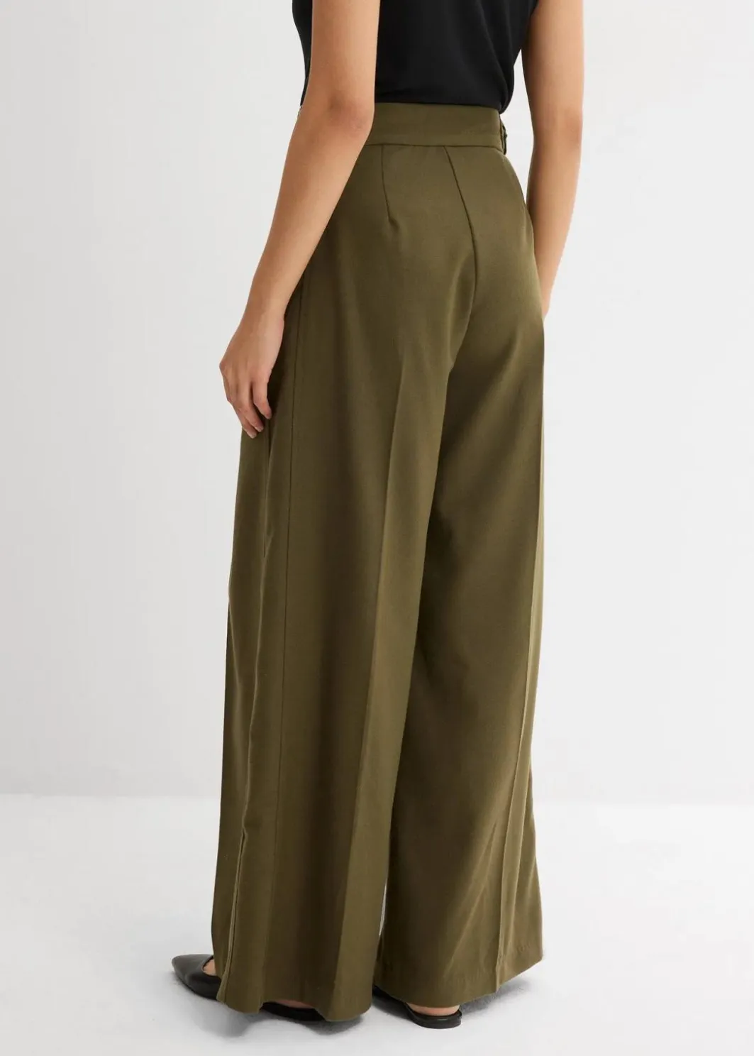 Damen bonprix Bekleidung·Kleider|Hosen|Hose mit Seitenschnallen aus Viskose-Mix