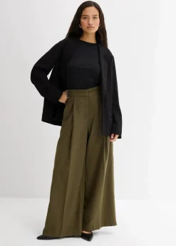 Damen bonprix Bekleidung·Kleider|Hosen|Hose mit Seitenschnallen aus Viskose-Mix