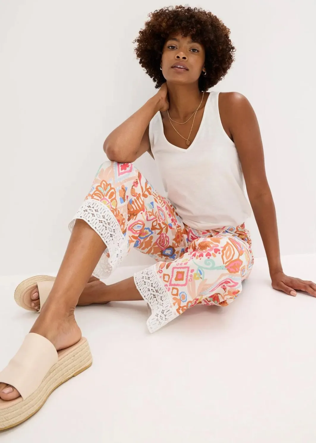 Damen bonprix Bekleidung·Kleider|Hosen|Hose mit Spitze