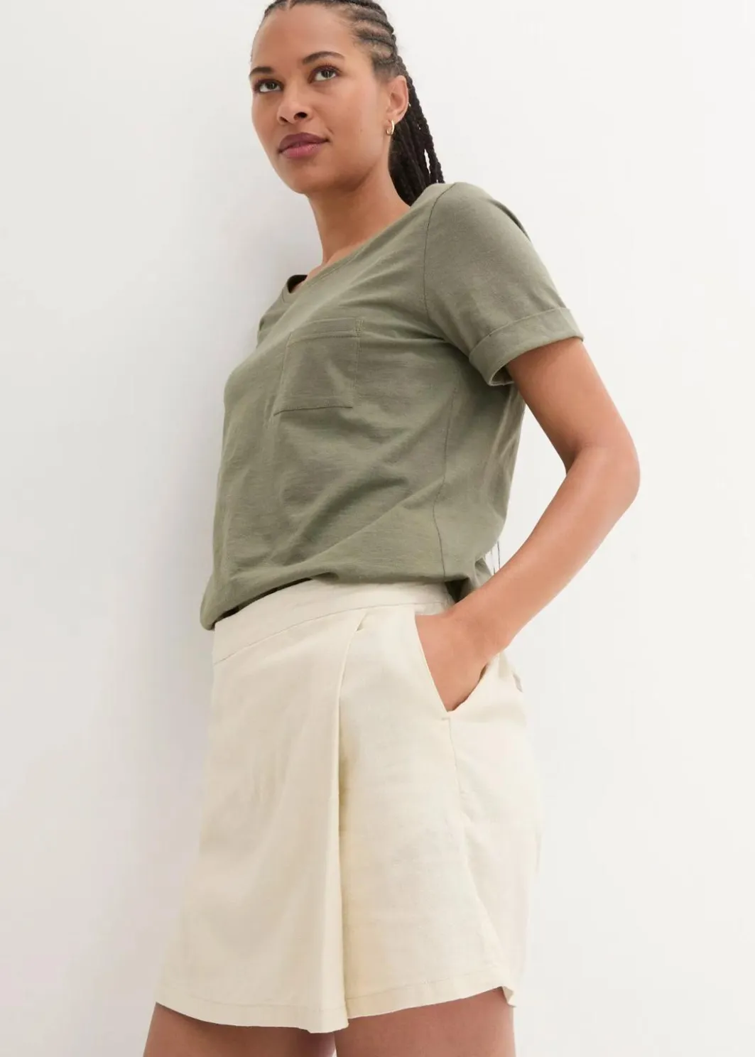 Damen bonprix Bekleidung·Kleider|Hosen|Hosenrock aus luftigem Leinen-Mix