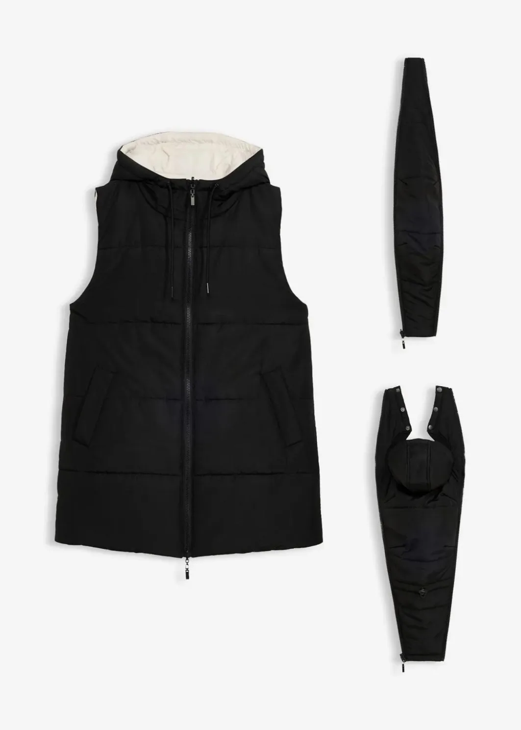 Damen bonprix Bekleidung·Blazer|Umstandsmode|4-in-1 gefütterte Umstandsweste zum Wenden mit Trageeinsatz
