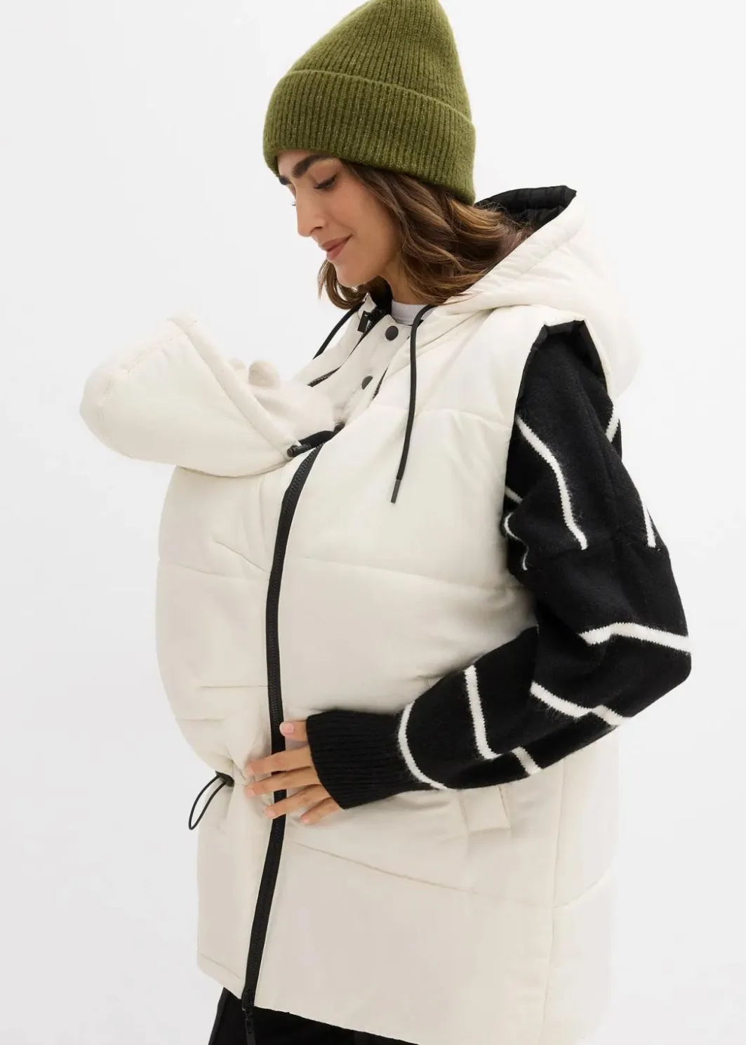 Damen bonprix Bekleidung·Blazer|Umstandsmode|4-in-1 gefütterte Umstandsweste zum Wenden mit Trageeinsatz