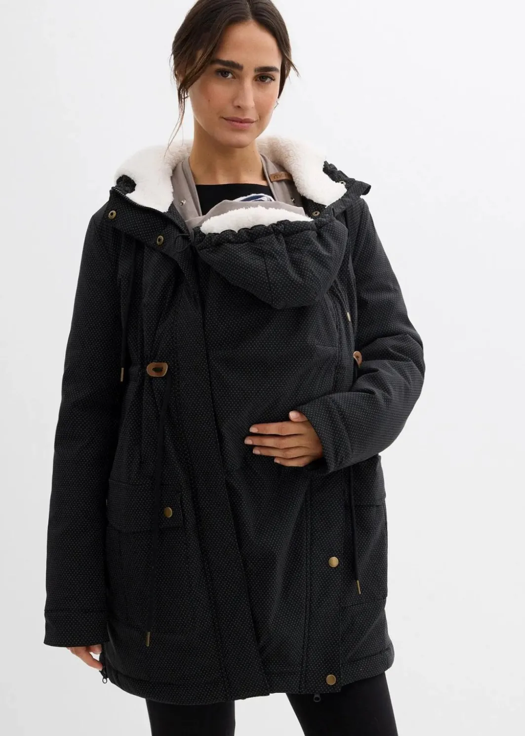 Damen bonprix Umstandsmode|Bekleidung·Blazer|3-in-1 kuschelig gefütterte Umstands- und Tragejacke