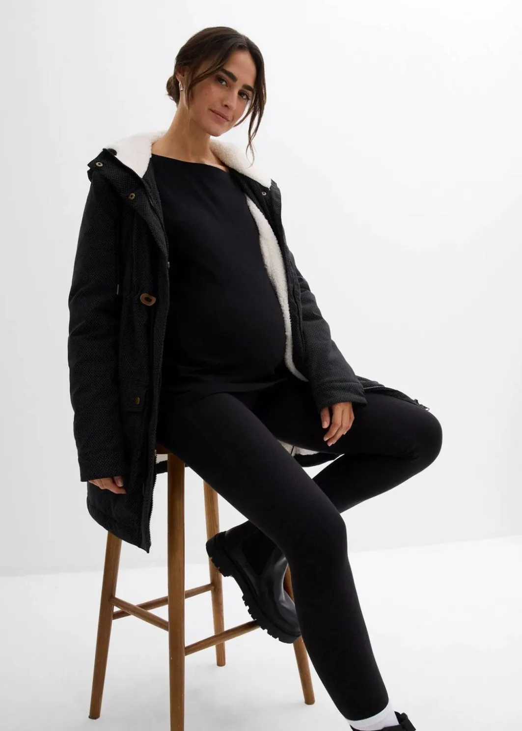 Damen bonprix Umstandsmode|Bekleidung·Blazer|3-in-1 kuschelig gefütterte Umstands- und Tragejacke