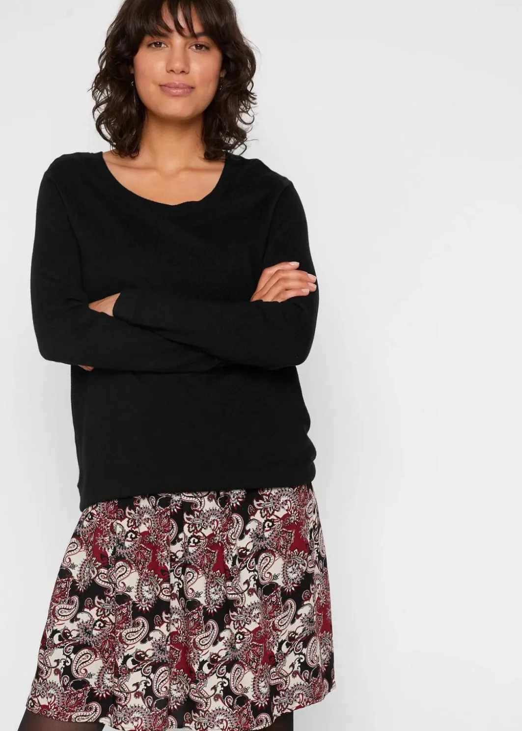Online 2-in-1 Umstand- und Stillkleid aus einer Materialkombination Damen Umstandsmode
