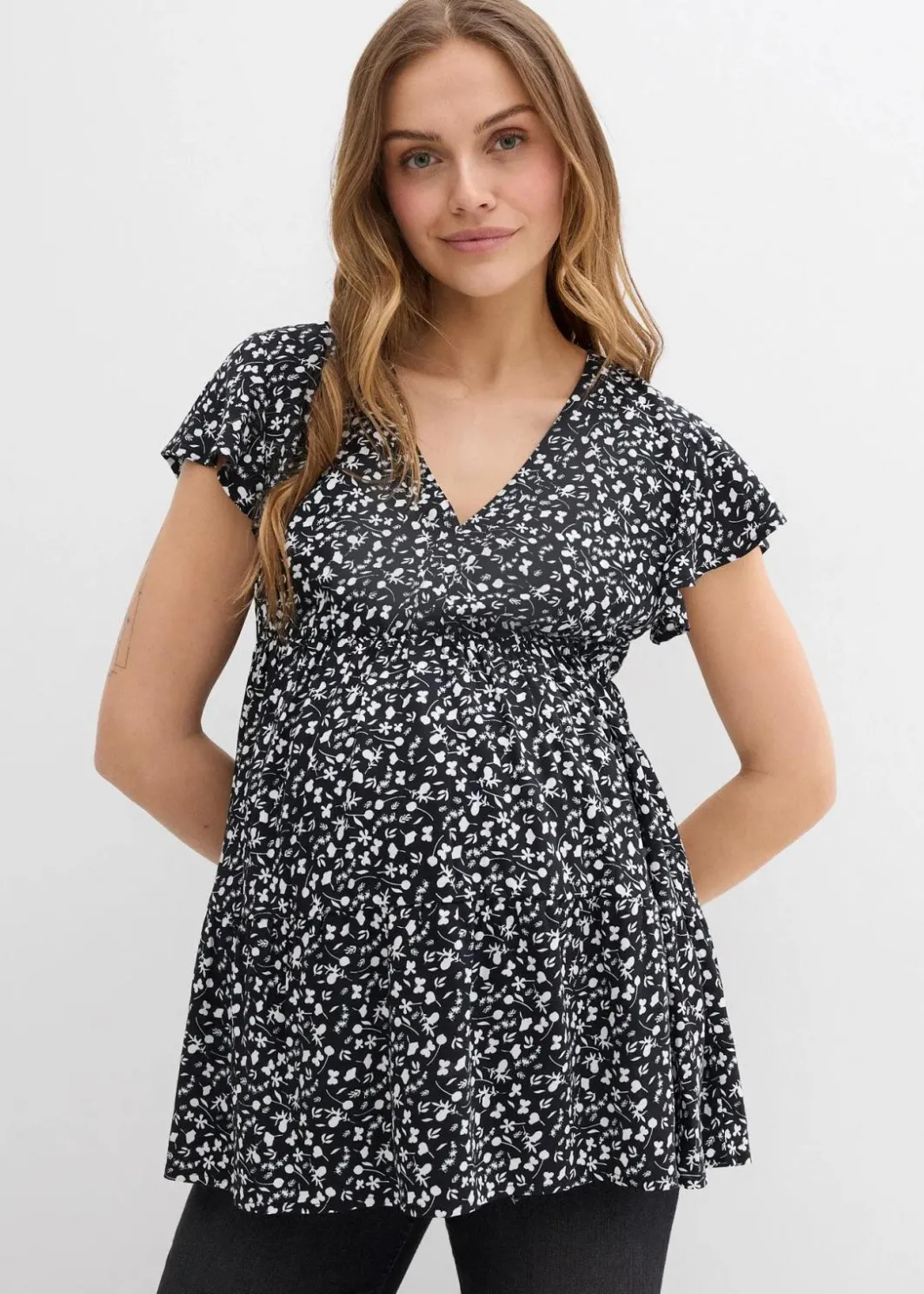 Damen bonprix Umstandsmode|2-in-1 Umstands- und Stillbluse aus fließender Viskose