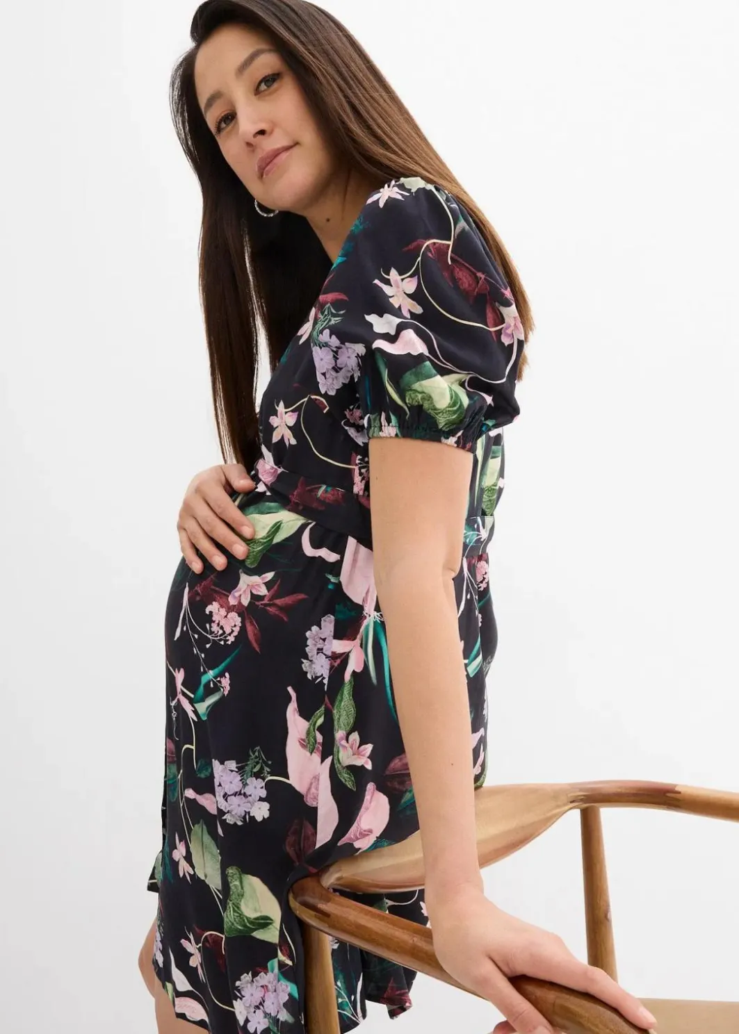 Damen bonprix Bekleidung·Blazer|Umstandsmode|2-in-1 Umstands- und Stillblusenkleid aus fließender Viskose