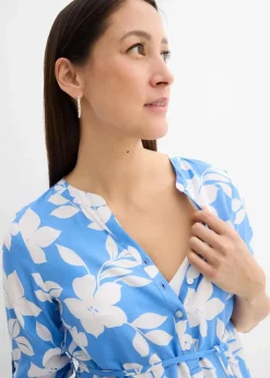 Damen bonprix Umstandsmode|2-in-1 Umstands- und Stillblusenkleid aus fließender Viskose