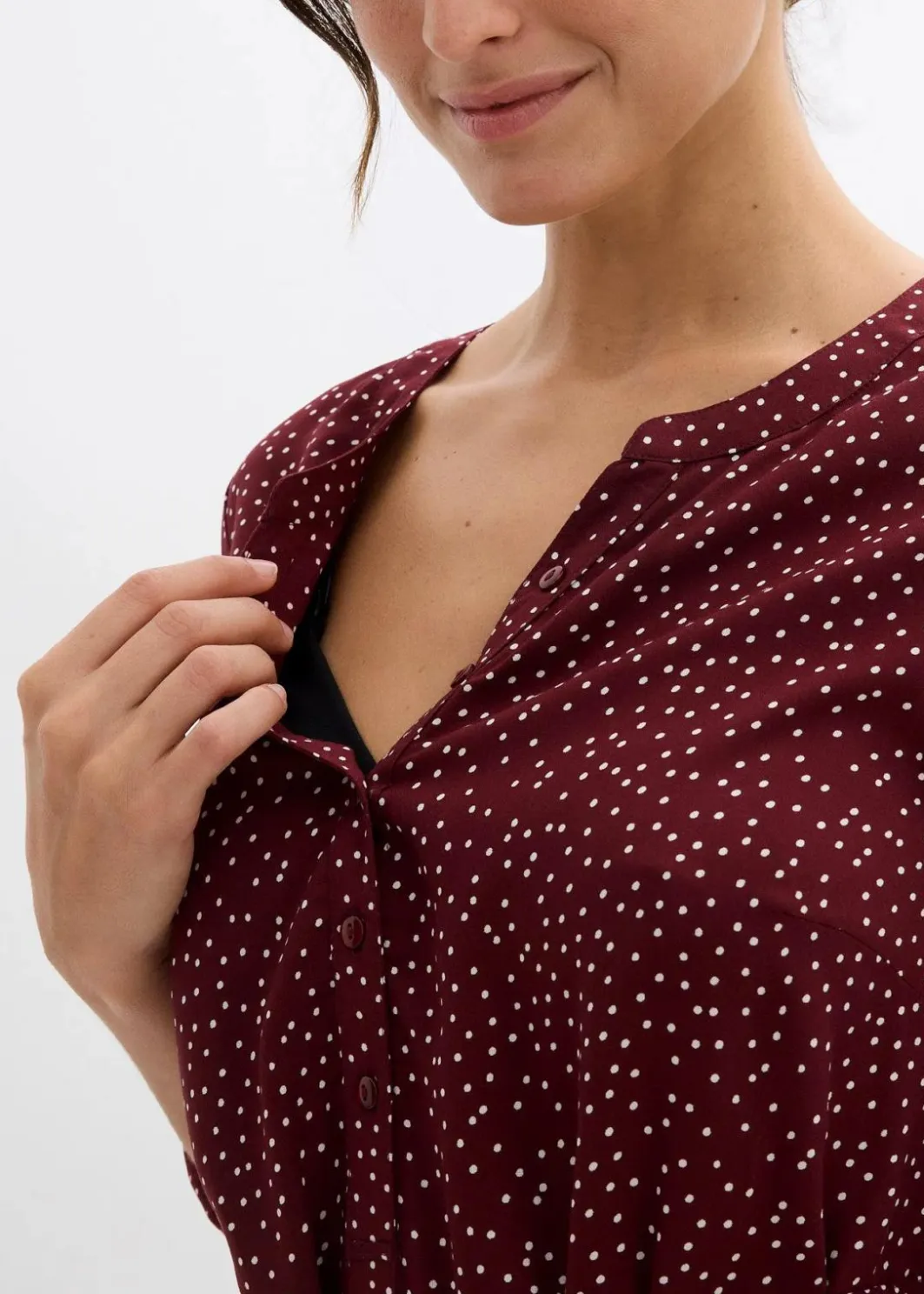 Best 2-in-1 Umstands- und Stillblusenkleid aus fließender Viskose Damen Bekleidung·Blazer|Umstandsmode