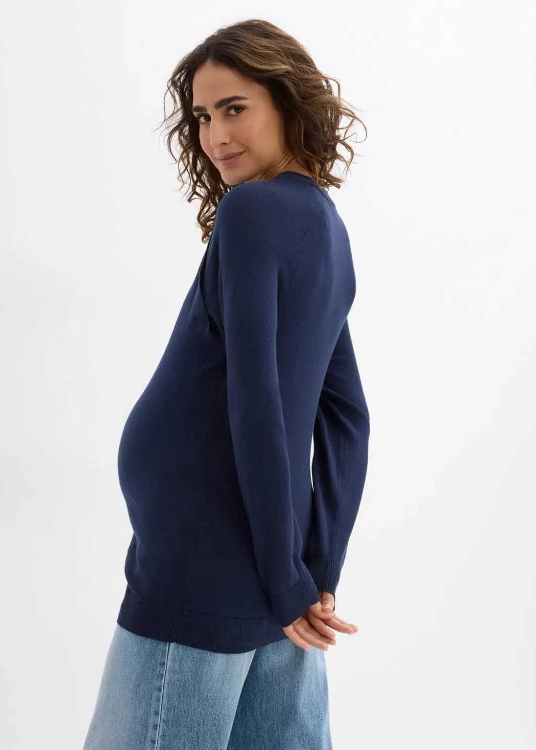 Damen bonprix Bekleidung·Blazer|Umstandsmode|2-in-1 Umstands- und Stillpullover aus reiner Bio-Baumwolle
