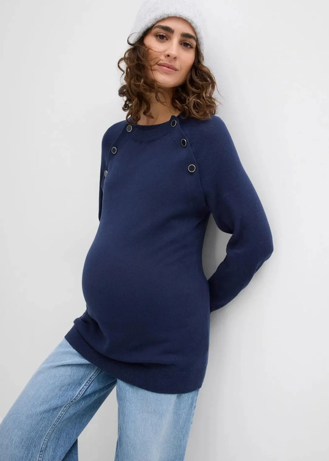 Damen bonprix Bekleidung·Blazer|Umstandsmode|2-in-1 Umstands- und Stillpullover aus reiner Bio-Baumwolle