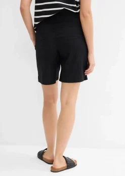 Damen bonprix Bekleidung·Blazer|Umstandsmode|2-in-1 Umstandsbermuda mit Bauchband zum Umklappen aus Leinen-Mix
