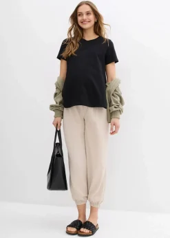 New 2-in-1 Umstandshose aus reinem Baumwollmusselin für die Schwangerschaft und danach Damen Bekleidung·Blazer|Umstandsmode