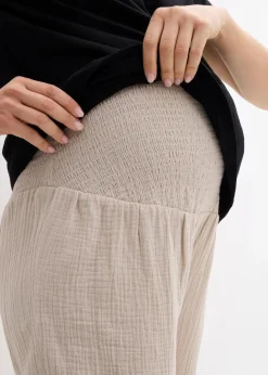 New 2-in-1 Umstandshose aus reinem Baumwollmusselin für die Schwangerschaft und danach Damen Bekleidung·Blazer|Umstandsmode