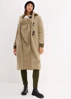 3-in-1 Umstandsmantel mit Trageeinsatz aus Teddyfleece Damen Bekleidung·Blazer|Umstandsmode