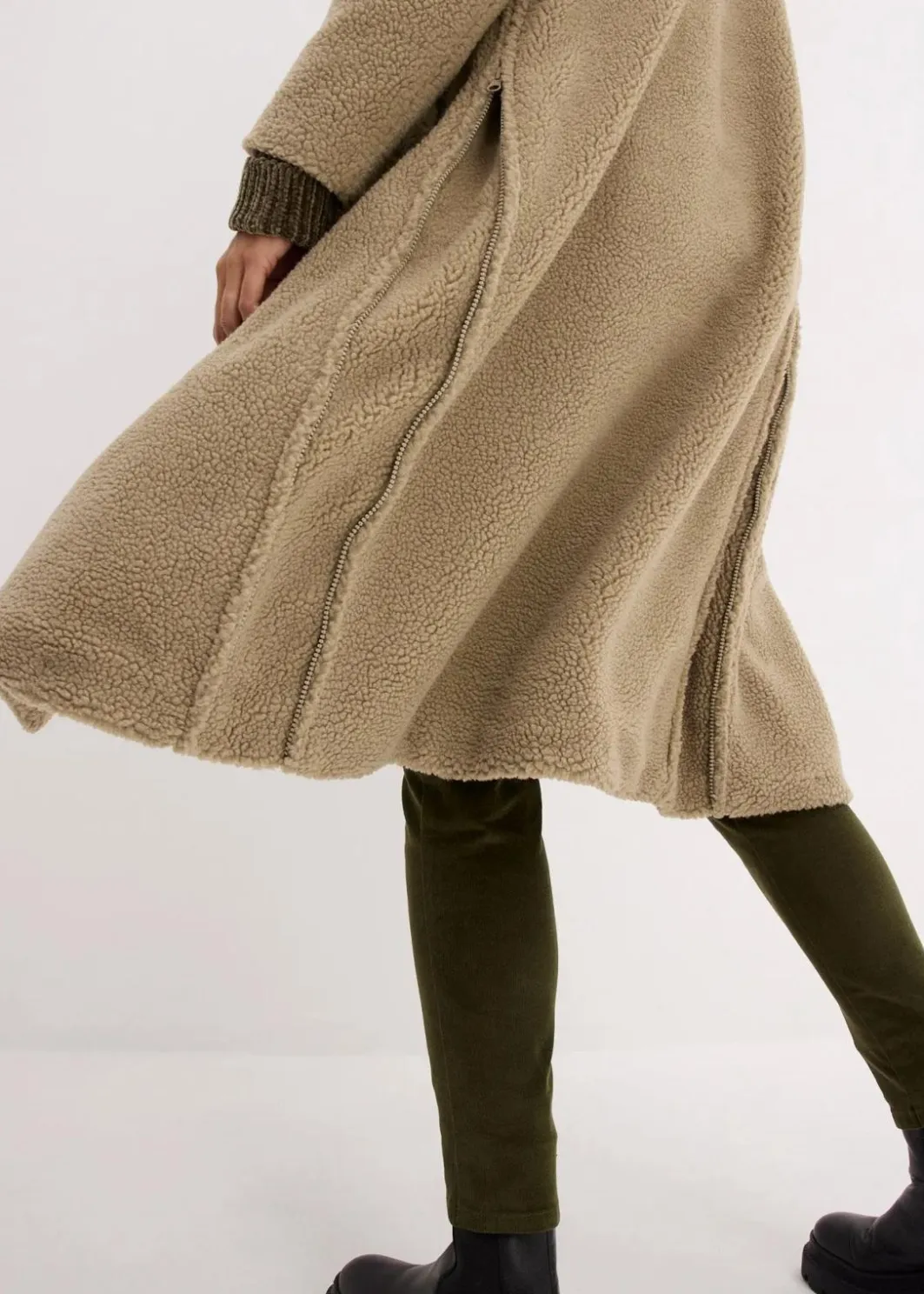 3-in-1 Umstandsmantel mit Trageeinsatz aus Teddyfleece Damen Bekleidung·Blazer|Umstandsmode