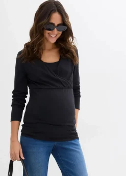 Best 2-in-1 Umstandsshirts und Stillshirts aus Bio-Baumwolle (2er Pack​) Damen Bekleidung·Blazer|Umstandsmode