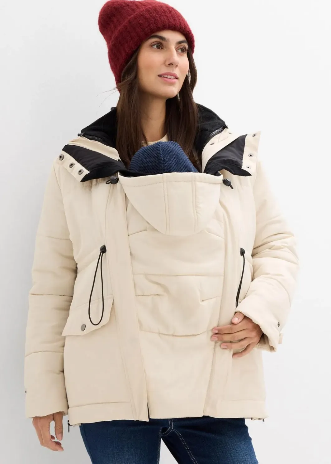 Damen bonprix Bekleidung·Blazer|Umstandsmode|6-in-1 Umstands-Tragejacke mit herausnehmbarer Fleecejacke