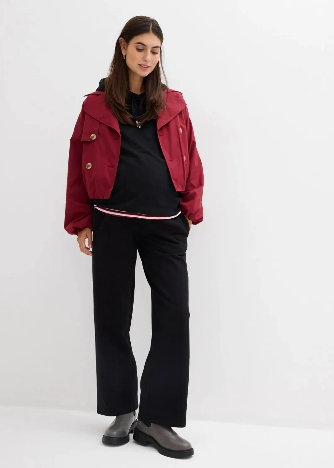 Damen bonprix Bekleidung·Blazer|Umstandsmode|2-in-1 Umstandsweathose mit verstellbarem Bauchband