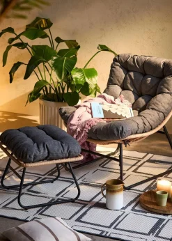 Discount In- und Outdoor Wende-Teppich mit Karos Flachgewebe-Teppiche