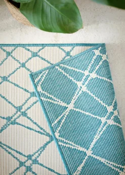 Outlet In- und Outdoor Wende-Teppich mit moderner Musterung Flachgewebe-Teppiche