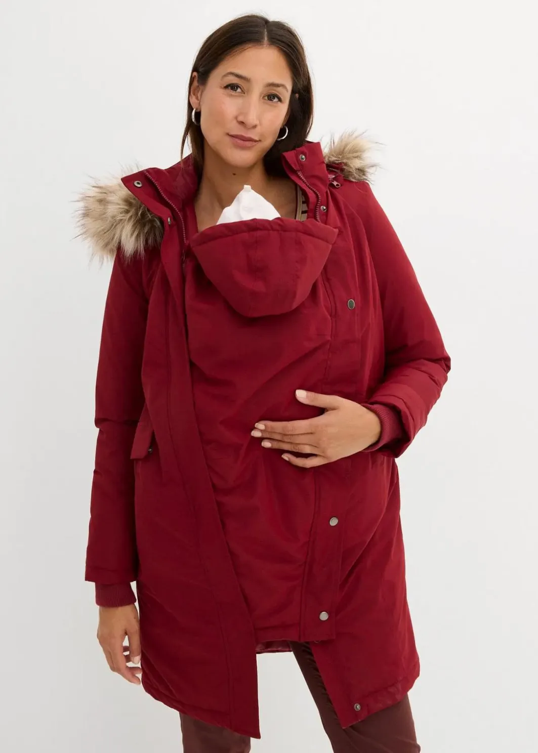 Discount 3-in-1 wind-und wasserdichter Umstandsmantel mit Trageeinsatz Damen Umstandsmode|Nachhaltigere Materialien