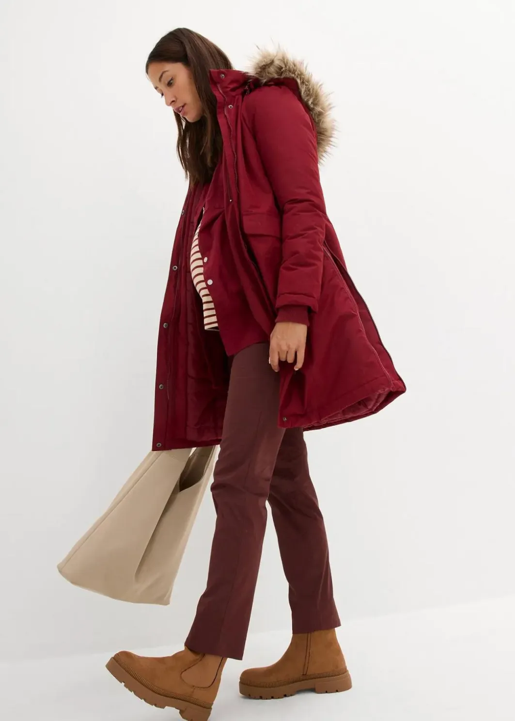 Discount 3-in-1 wind-und wasserdichter Umstandsmantel mit Trageeinsatz Damen Umstandsmode|Nachhaltigere Materialien