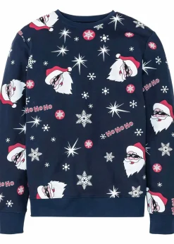 Clearance innen weich angerautes Sweatshirt mit Weihnachtsmotiv Herren Große Größen|Sweat